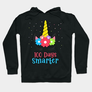 100 Days Smarter 100Th Day Of School Unicorn Girls Women Hoodie